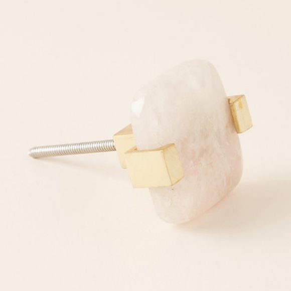 Anthropologie Tambora Small Knob Pink Stone Brass - Picture 6 of 7
